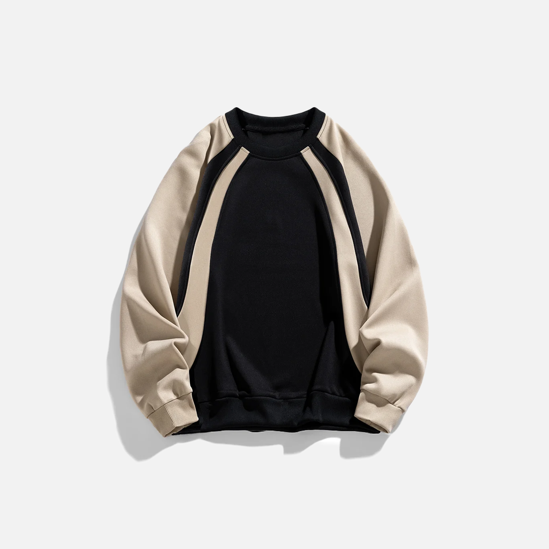 Chic Retro Color Block Casual Sweatshirt - Luxuryurbanwear