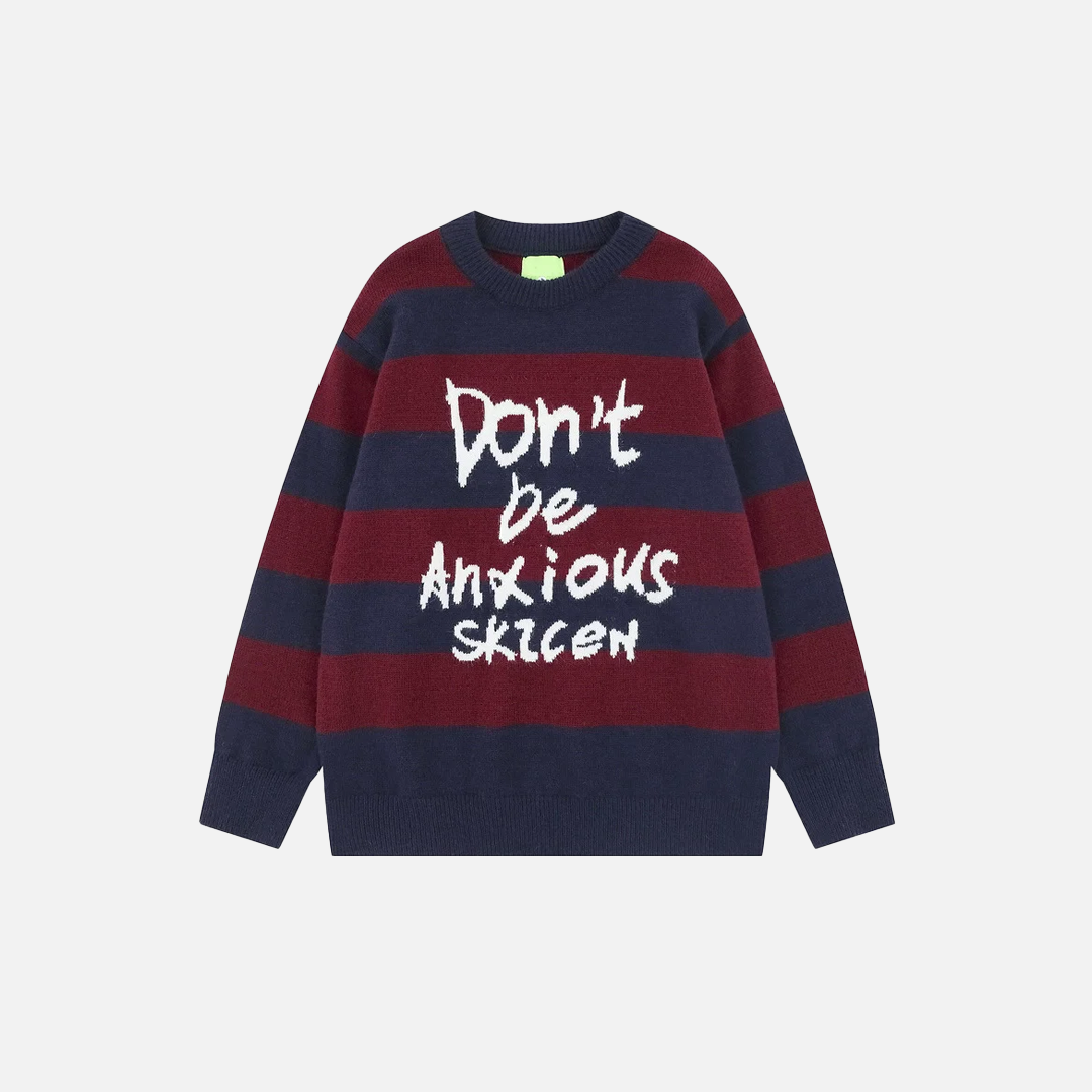 Investment Piece Streetwear Striped Knit Hip Hop Sweater - Luxuryurbanwear