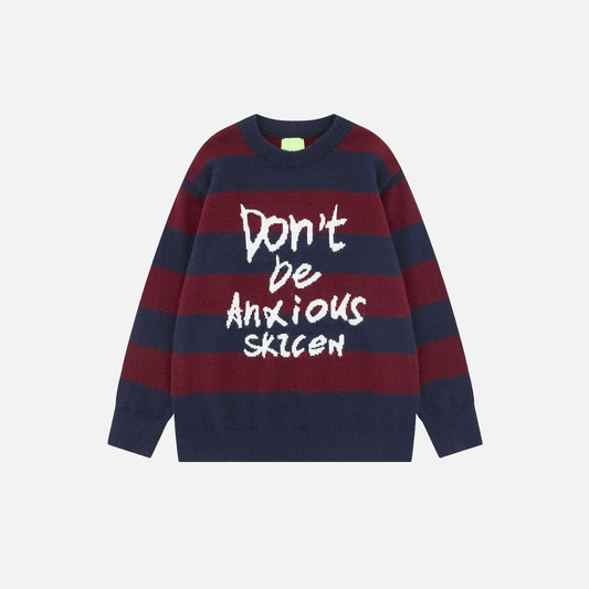 Investment Piece Streetwear Striped Knit Hip Hop Sweater - Luxuryurbanwear