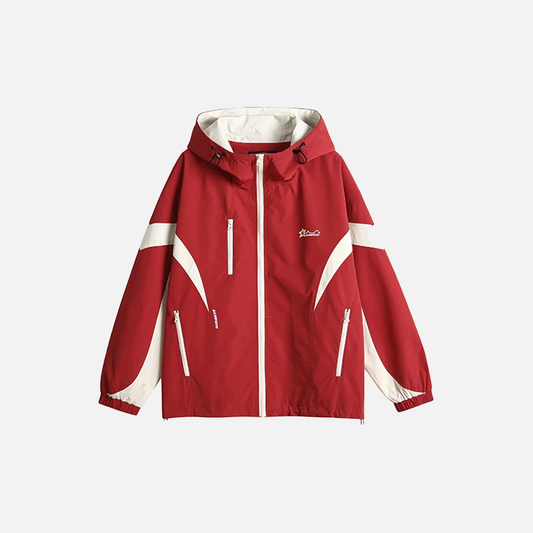 Sunscreen Lightweight Patchwork Hooded Windbreaker Jacket - Luxuryurbanwear
