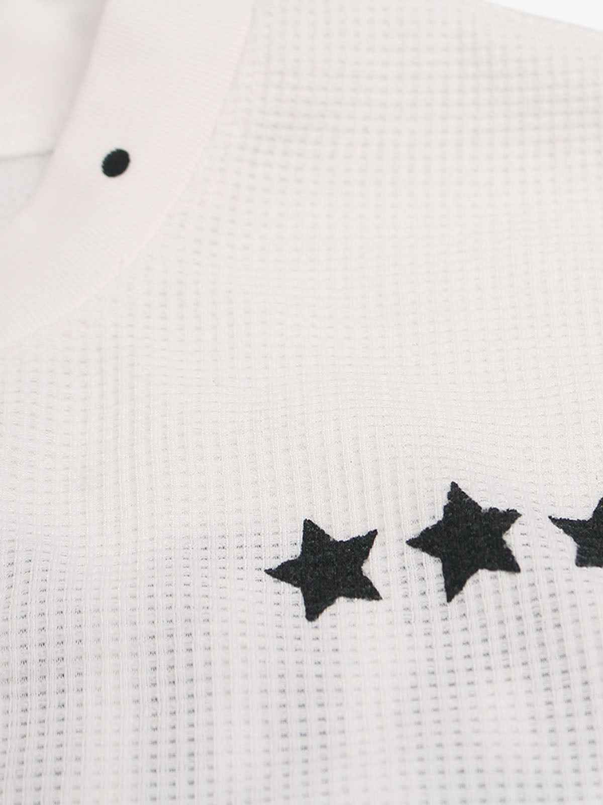 Camouflage Patchwork Letter Print Waffle Long-Sleeved T-Shirt