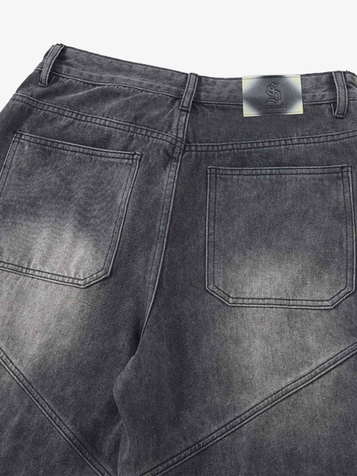 Vintage Washed Multi Pocket Cargo Jeans
