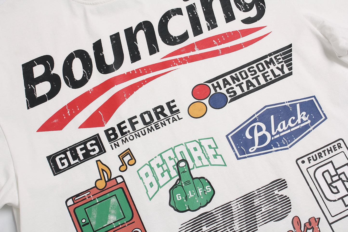 Bouncing Vintage T-Shirt - Distressed Retro Sport Luxury Tee | LuxuryUrbanwear - Luxuryurbanwear