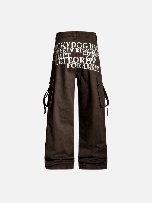 Bold Print Workwear Pleated Paratroopers Cargo Pants - Luxuryurbanwear