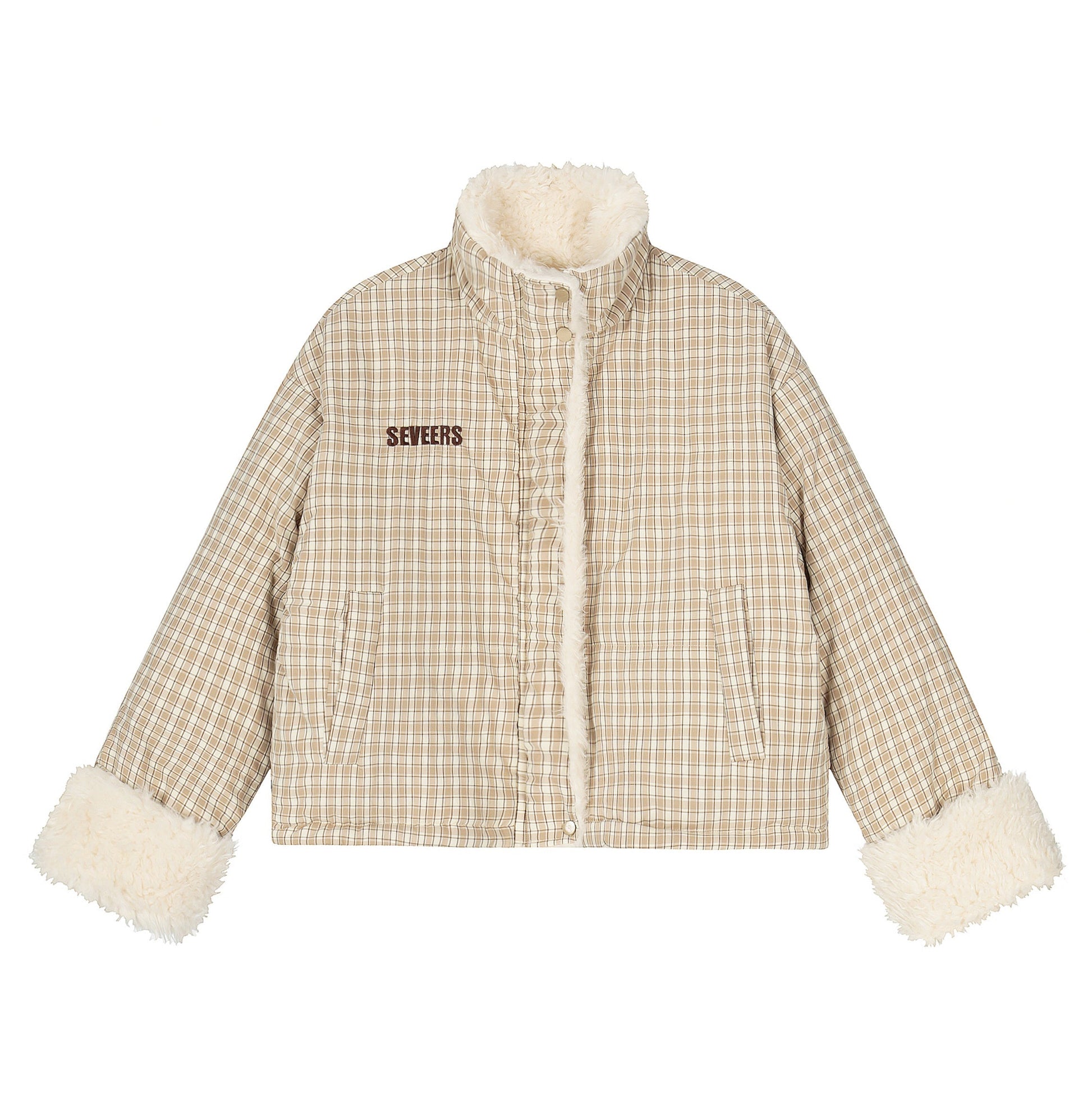 Double Cozy | Reversible Check & Fleece Jacket - Luxuryurbanwear