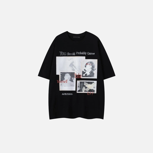 Cozy Streetwear Graphic Printed Hip Hop T-Shirt - Luxuryurbanwear