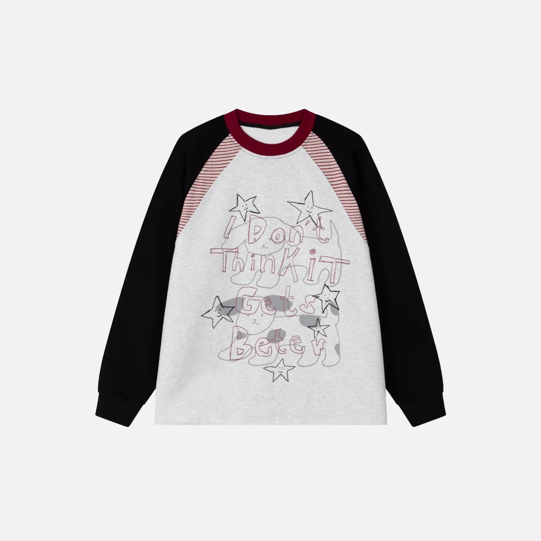Fashionable Streetwear Graffiti Star Print Long Sleeve T-Shirt - Luxuryurbanwear