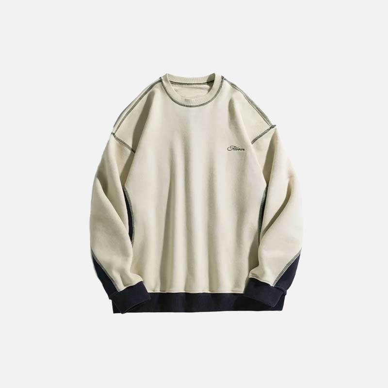 Insulated Loose Casual Letter Splice Sweatshirt - Luxuryurbanwear