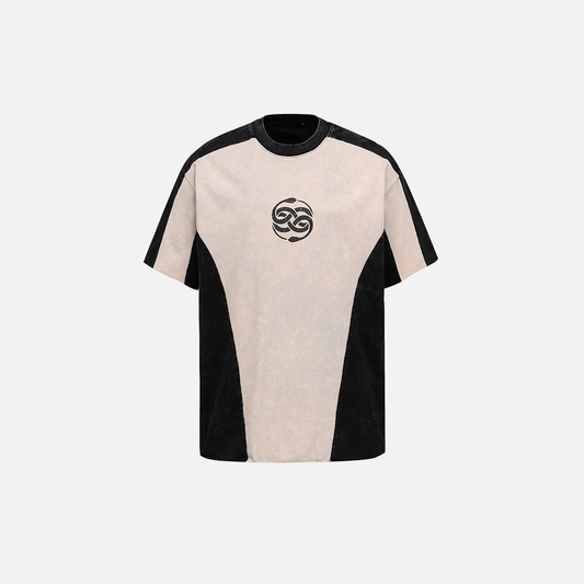 Snake Graphic Patchwork Racing Cotton T-Shirt - Luxuryurbanwear