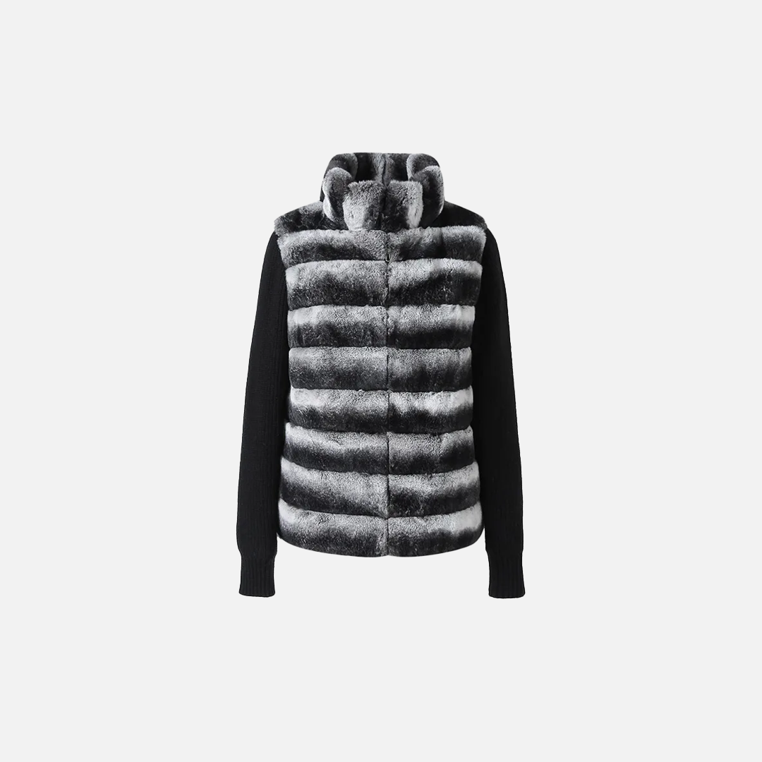 Luxury Wool Rabbit Fur Knitted Cardigan - Luxuryurbanwear