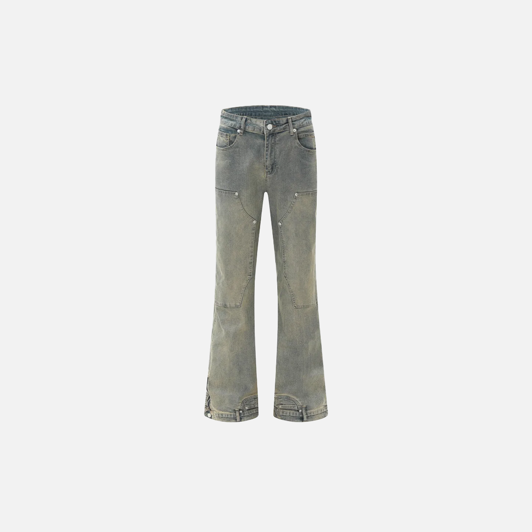 Retro Loose Fit Distressed Denim Straight Leg Jeans - Luxuryurbanwear