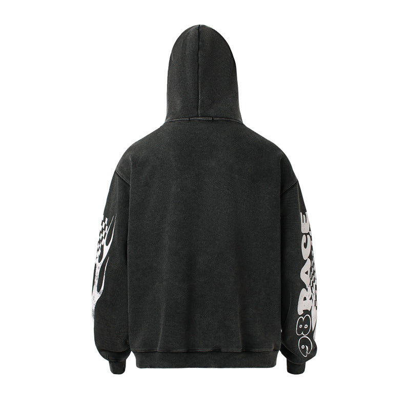 Washed Racing | Zip Up Hoodie - Luxuryurbanwear