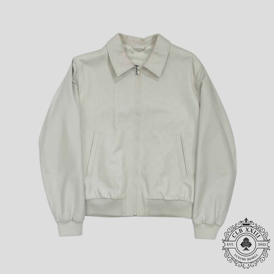 Louis Vuitton LVSE Debossed Monogram Mix Leather Jacket in White