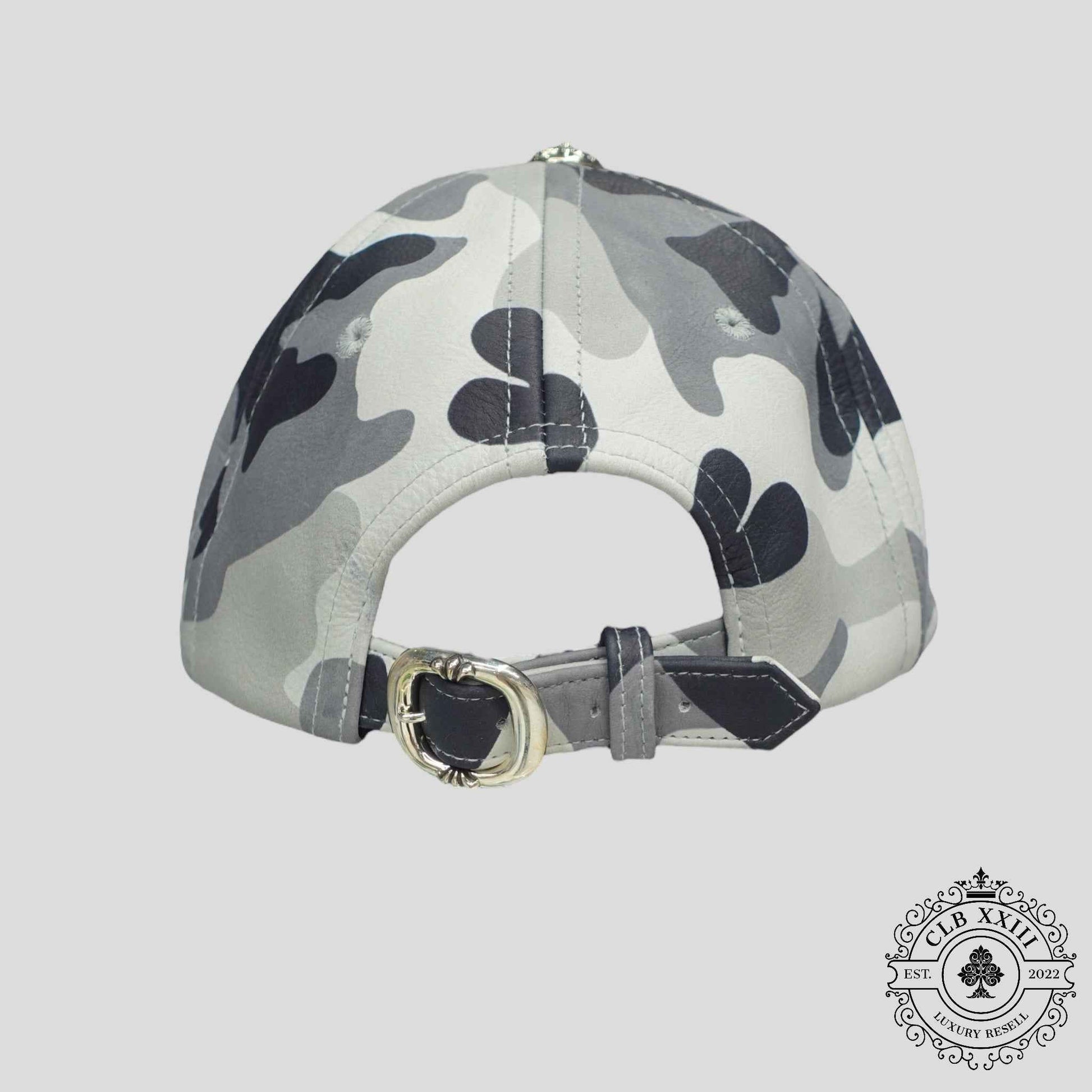 Chrome Hearts Leather Star Patch 6 Panel Hat in Winter Camo