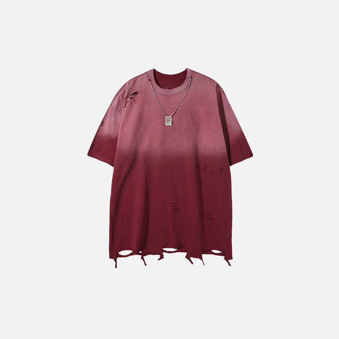 Plush Grunge Tie Dye Ripped Oversized T-Shirt - Luxuryurbanwear