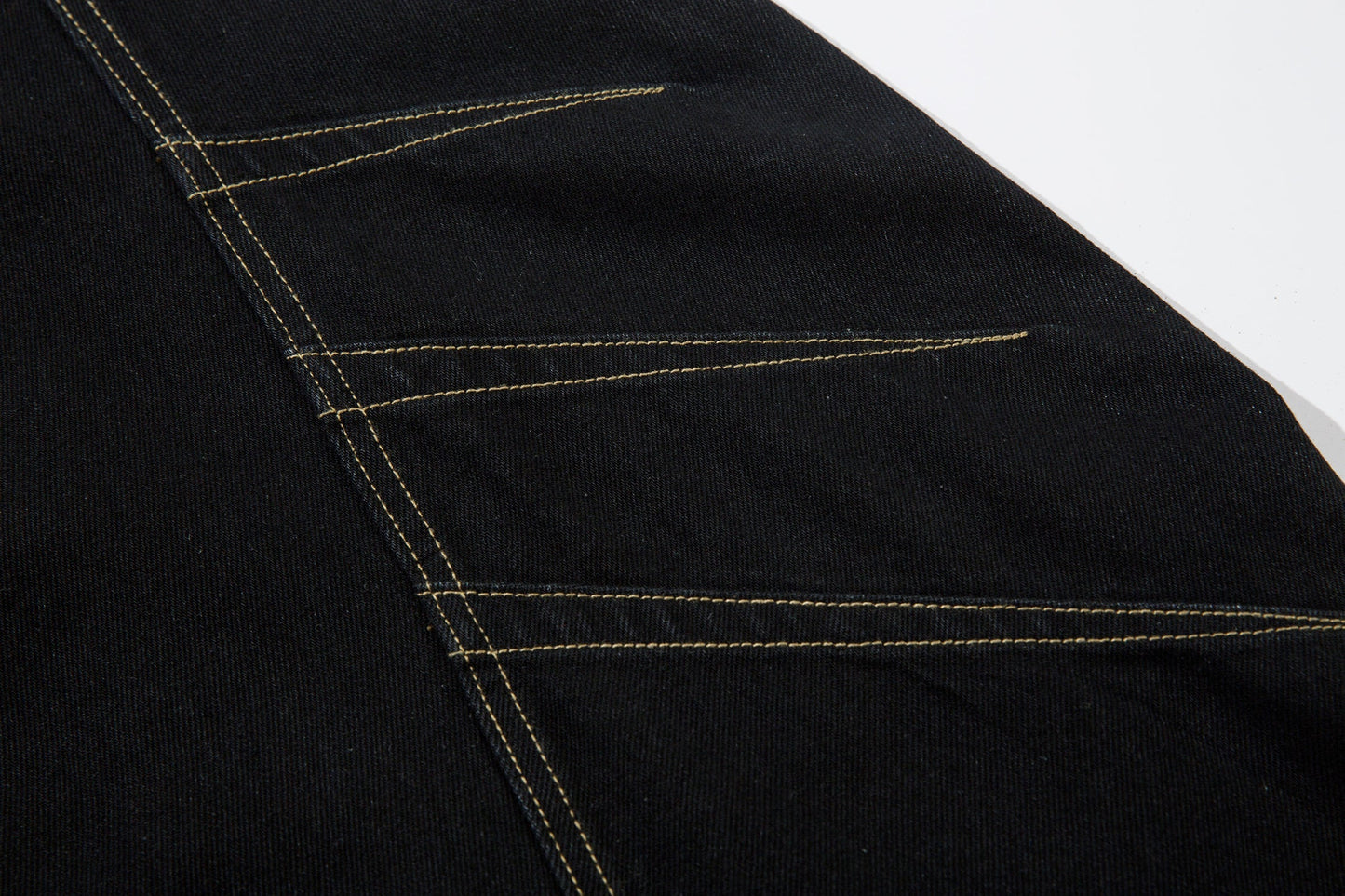 Geometric Stitch | Black Jeans - Luxuryurbanwear