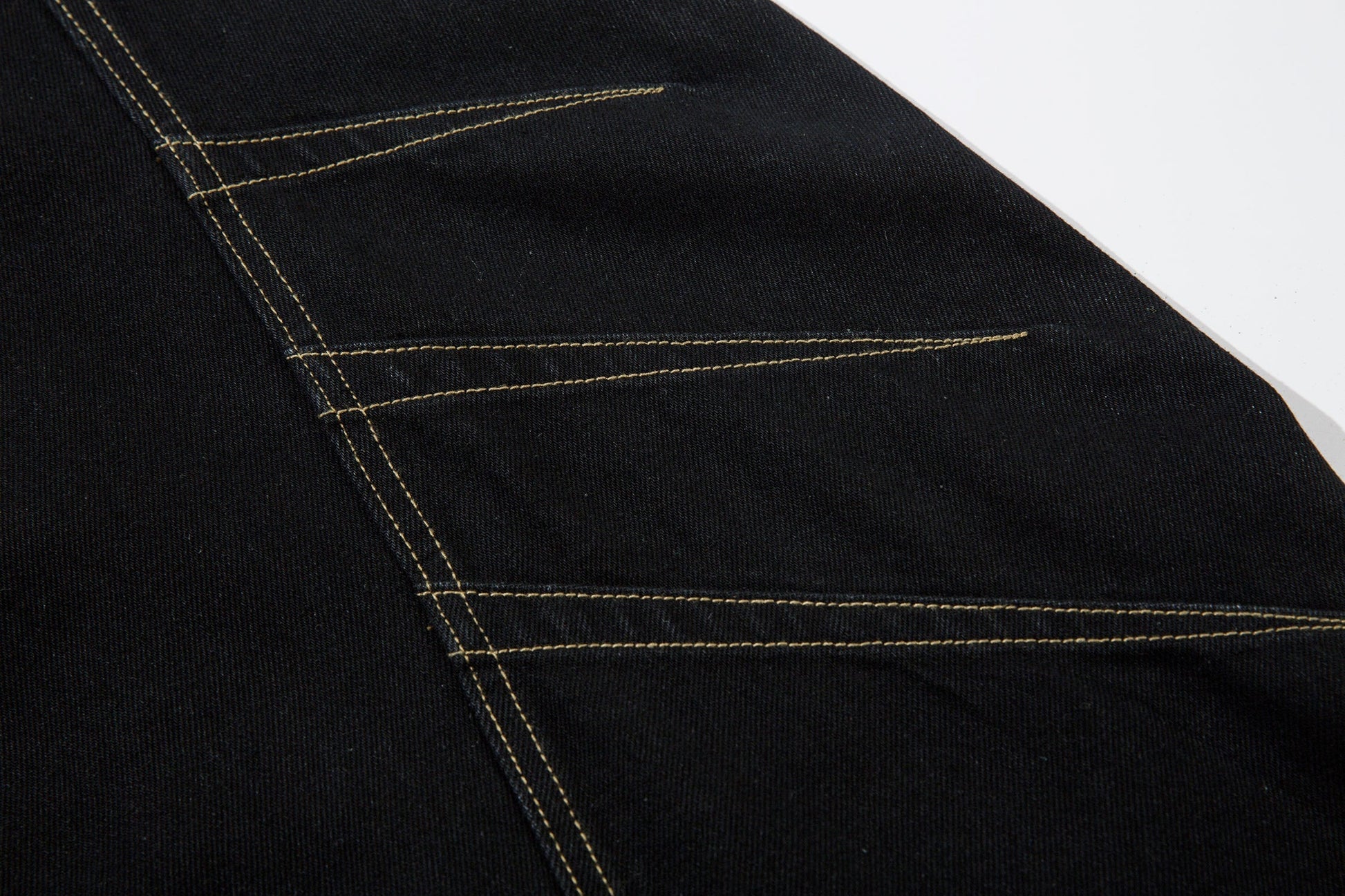 Geometric Stitch | Black Jeans - Luxuryurbanwear