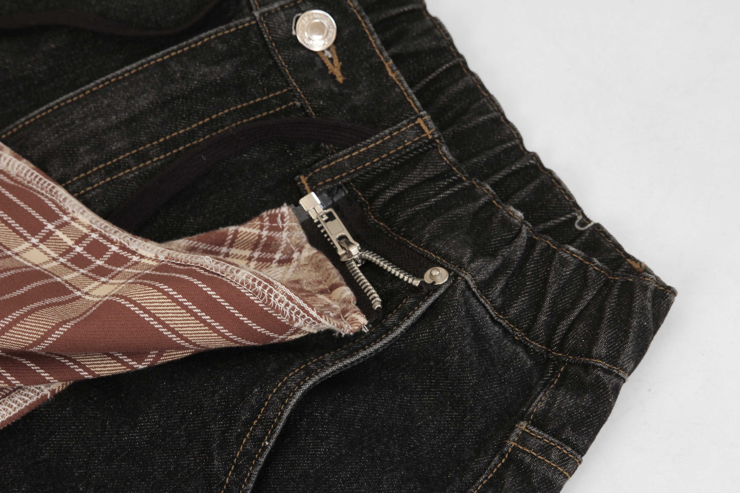 Scarf Detail Denim Jeans - Bandana Accent Streetwear Denim | LuxuryUrbanwear - Luxuryurbanwear