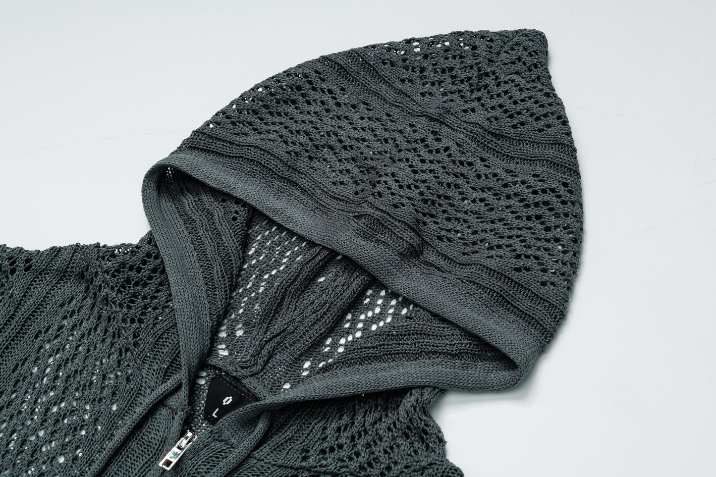 Crochet Mesh | Knit Zip Up Hoodie - Luxuryurbanwear