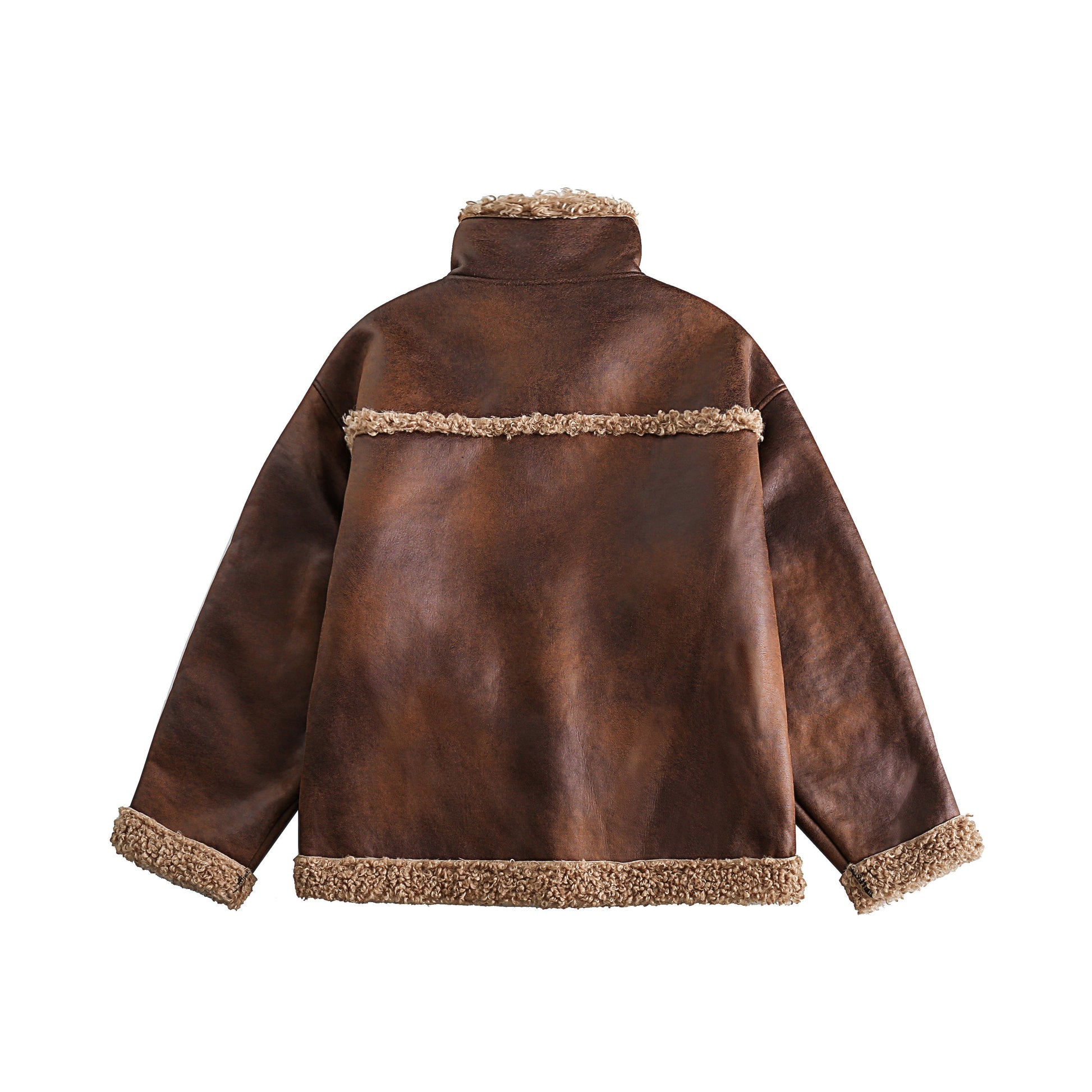 Rustfield | Faux Shearling Lined Aviator Jacket - Luxuryurbanwear
