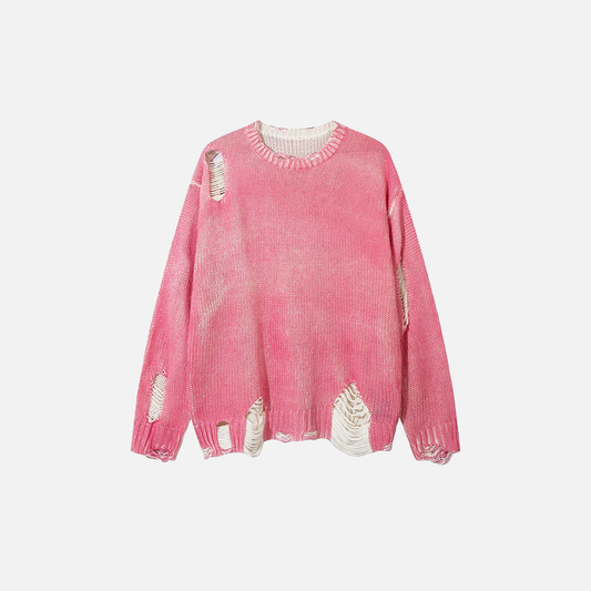 Vintage Distressed Loose Knitwear Sweater - Luxuryurbanwear