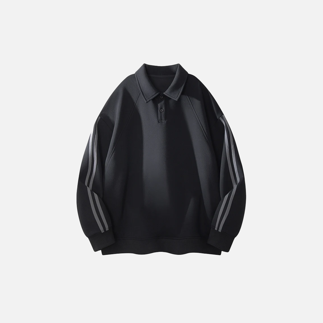 Patchwork Solid Color Turn Down Collar Sweatshirt - Luxuryurbanwear