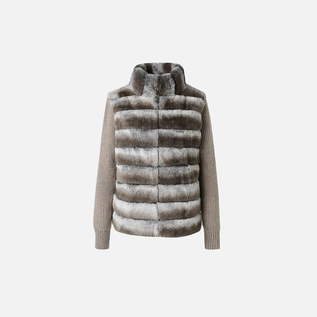Luxury Wool Rabbit Fur Knitted Cardigan - Luxuryurbanwear