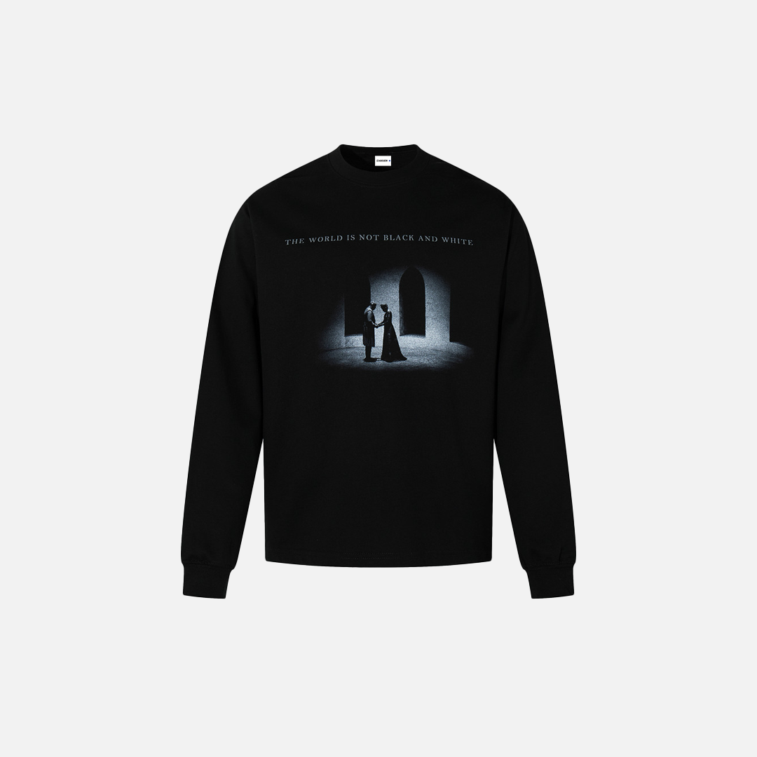 Y2K Retro Graphic Black Long Sleeve Sweatshirt - Luxuryurbanwear