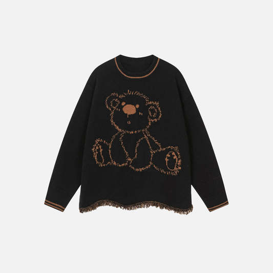 European Trend Bear Jacquard Crewneck Sweater - Luxuryurbanwear