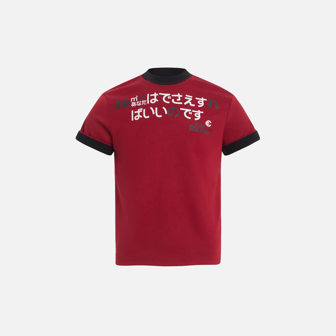Retro Contrast Paneled Print Crew T-Shirt - Luxuryurbanwear