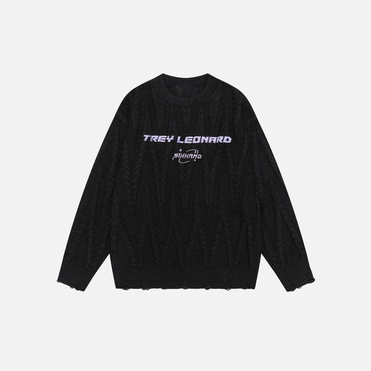 Streetwear Twisted Crewneck Loose Fit Sweater - Luxuryurbanwear