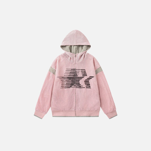 Lightweight Hip Hop Zip-Up Hooded Knitted Sweatshirt - Luxuryurbanwear