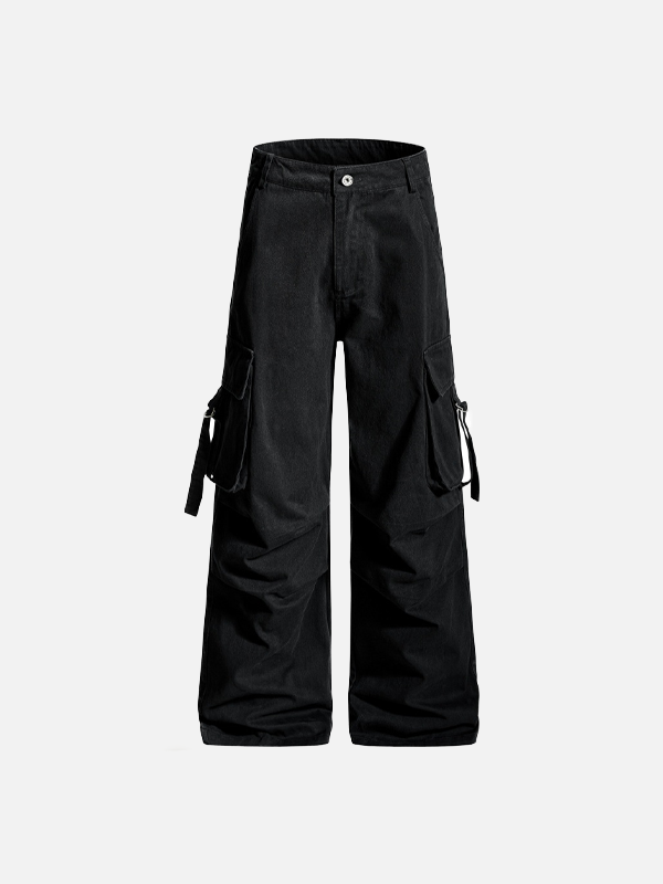 Bold Print Workwear Pleated Paratroopers Cargo Pants - Luxuryurbanwear