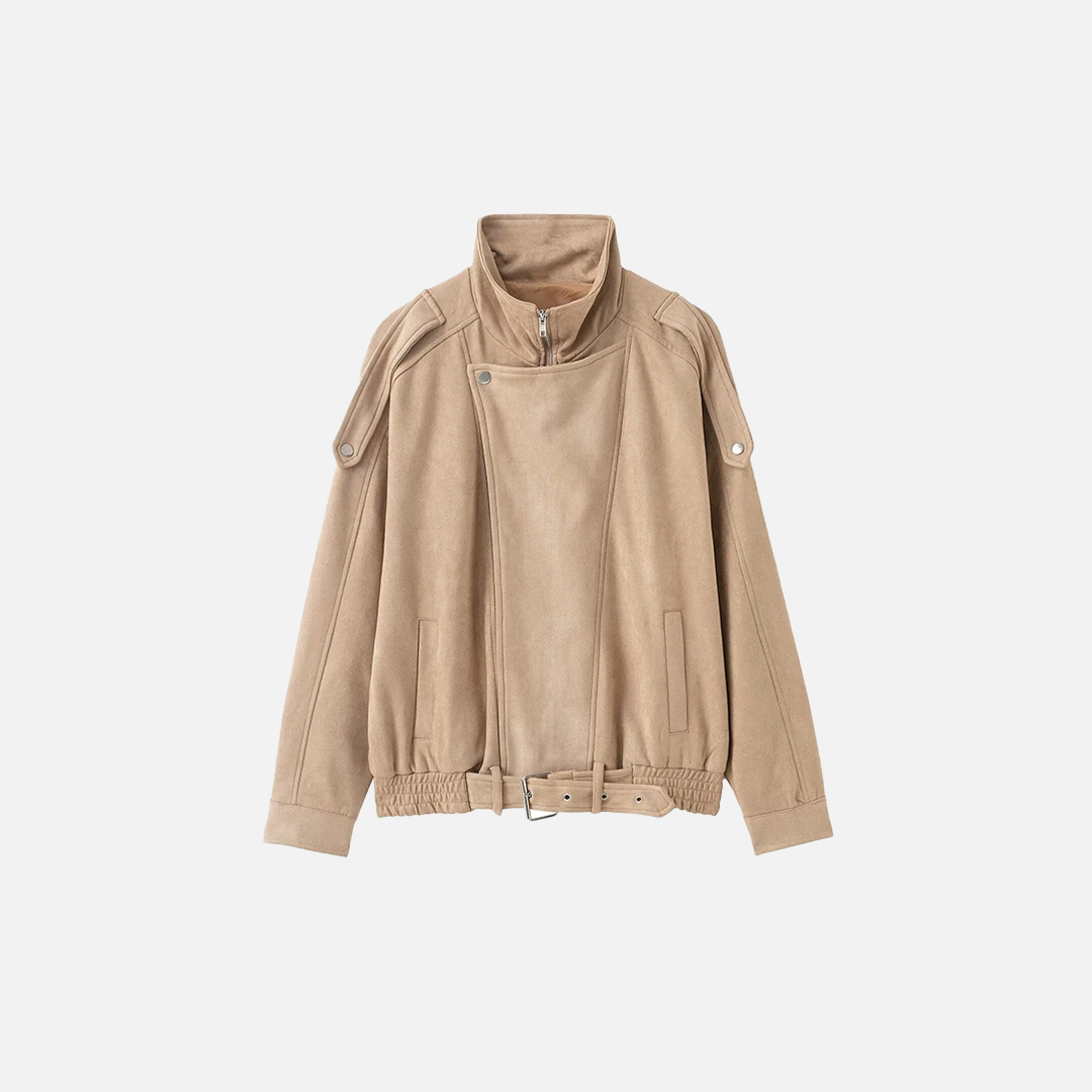 Vintage Lightweight High Neck Zipper Wool Jacket - Luxuryurbanwear