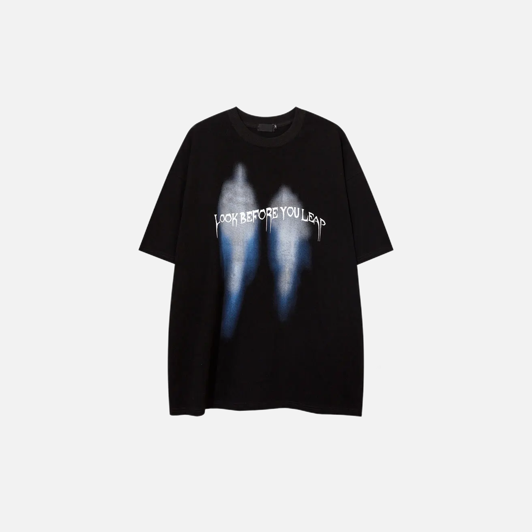 Graphic Oversized Shadow Printed Punk T-Shirt - Luxuryurbanwear