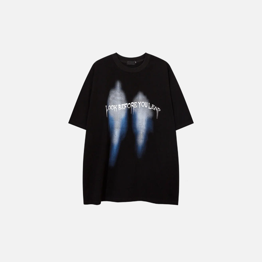 Graphic Oversized Shadow Printed Punk T-Shirt - Luxuryurbanwear