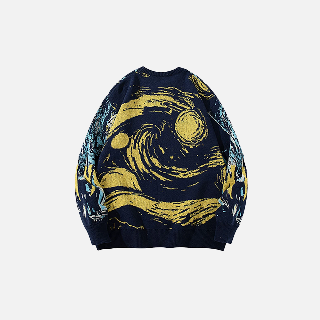 Y2K Star Night Oversized Knit Jumper Sweater - Luxuryurbanwear