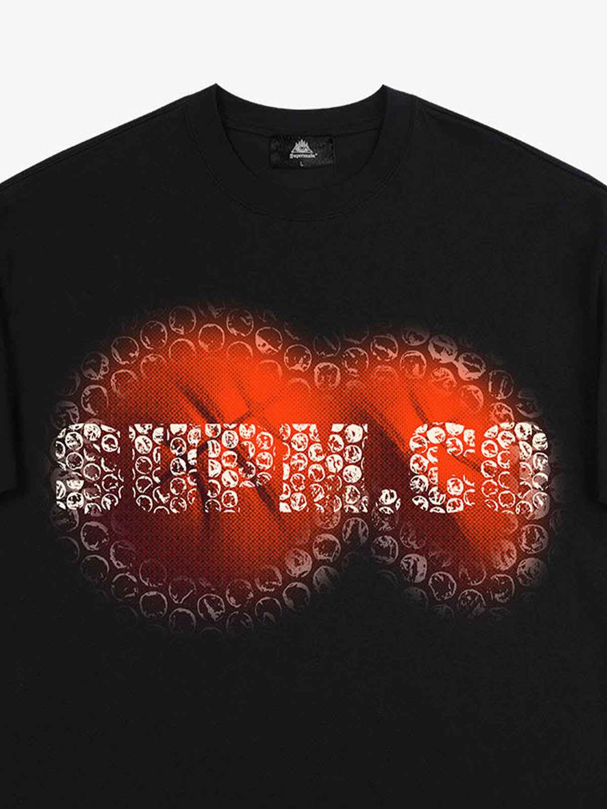 SUPM Foam Texture Basketball Pattern Graphic T-Shirt
