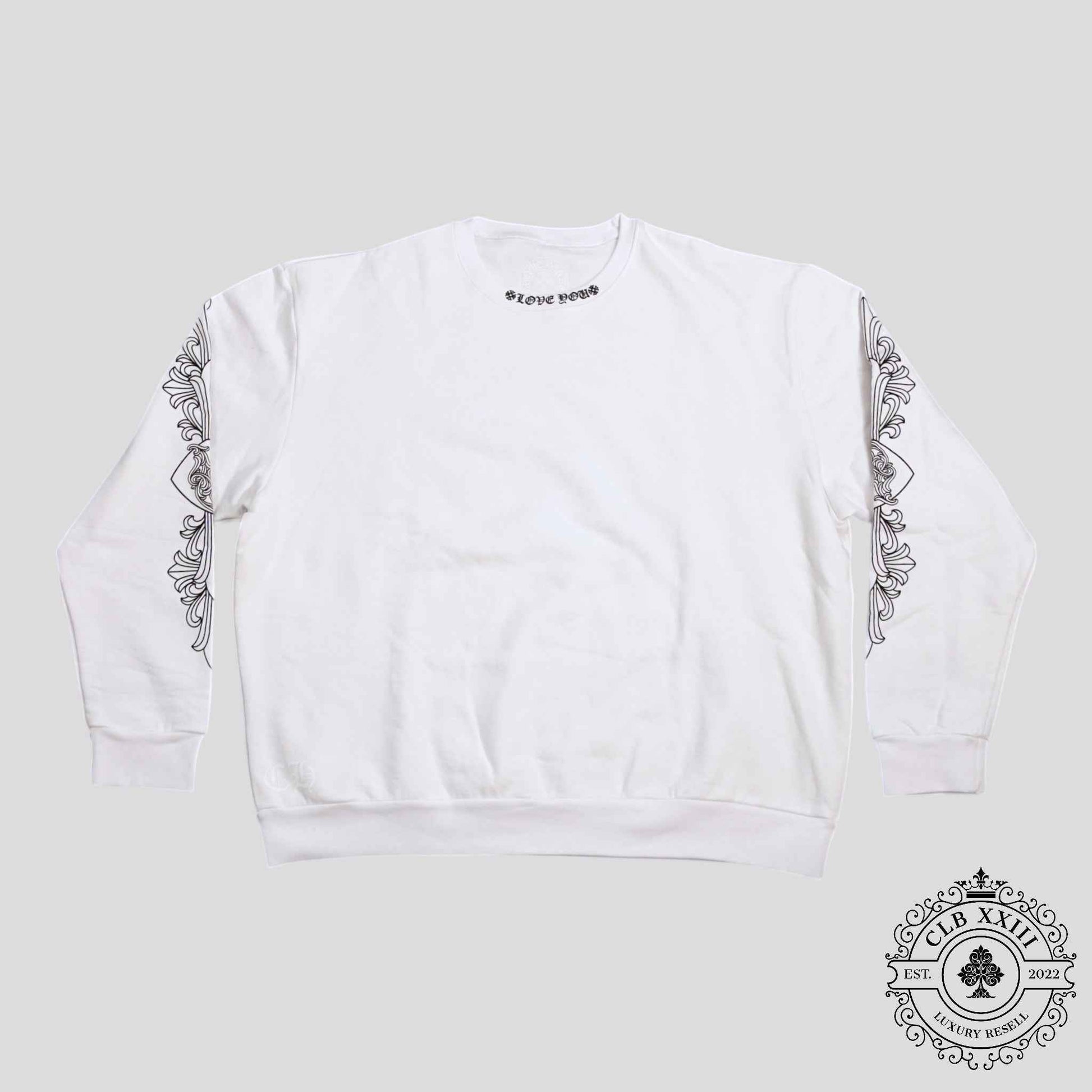 Chrome Hearts Love You Crewneck in White