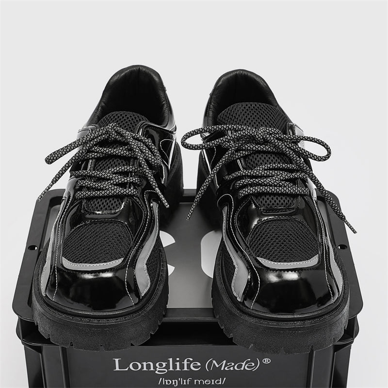 MLB LTHR-17 Reflective Chunky Boots - Luxuryurbanwear