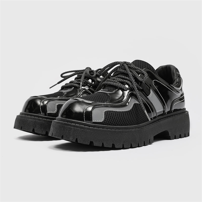 MLB LTHR-17 Reflective Chunky Boots - Luxuryurbanwear