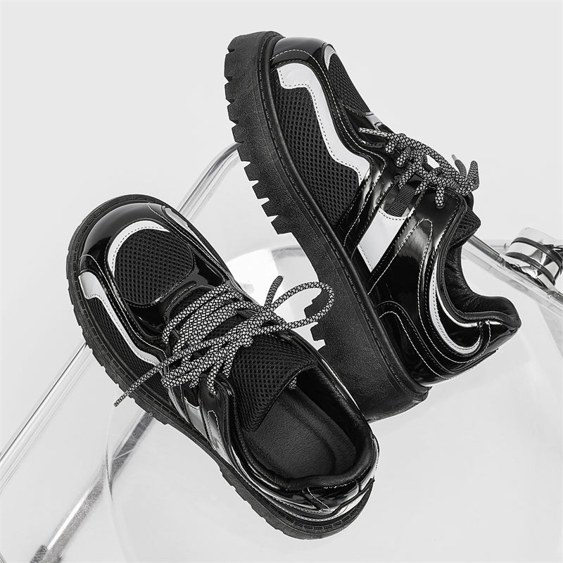 MLB LTHR-17 Reflective Chunky Boots - Luxuryurbanwear