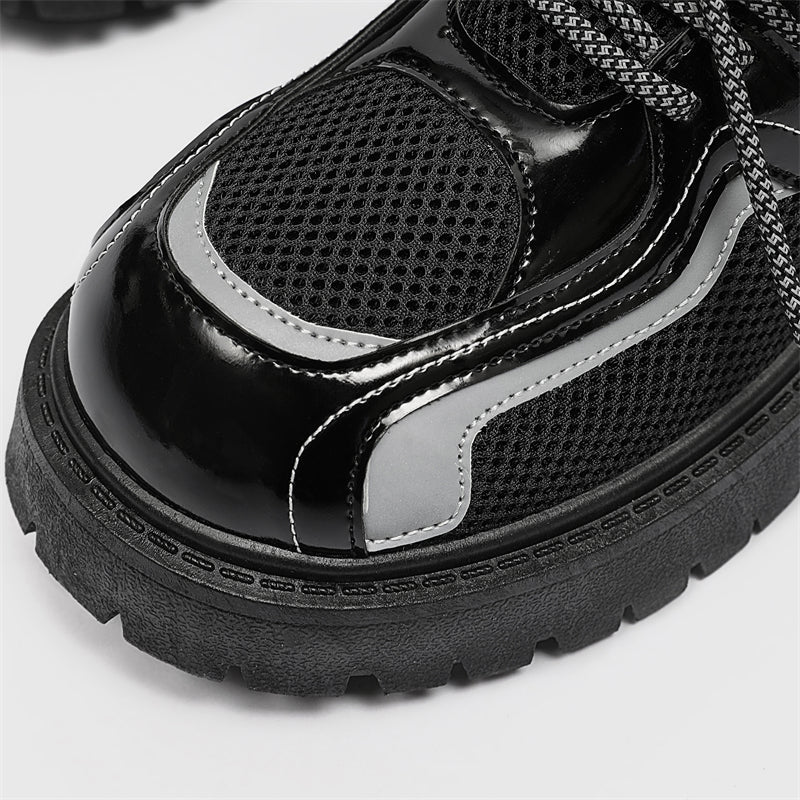MLB LTHR-17 Reflective Chunky Boots - Luxuryurbanwear
