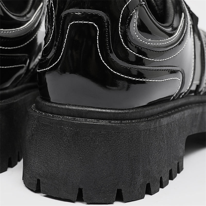 MLB LTHR-17 Reflective Chunky Boots - Luxuryurbanwear
