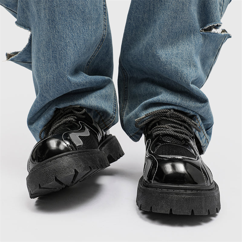 MLB LTHR-17 Reflective Chunky Boots - Luxuryurbanwear