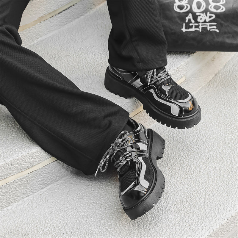 MLB LTHR-17 Reflective Chunky Boots - Luxuryurbanwear