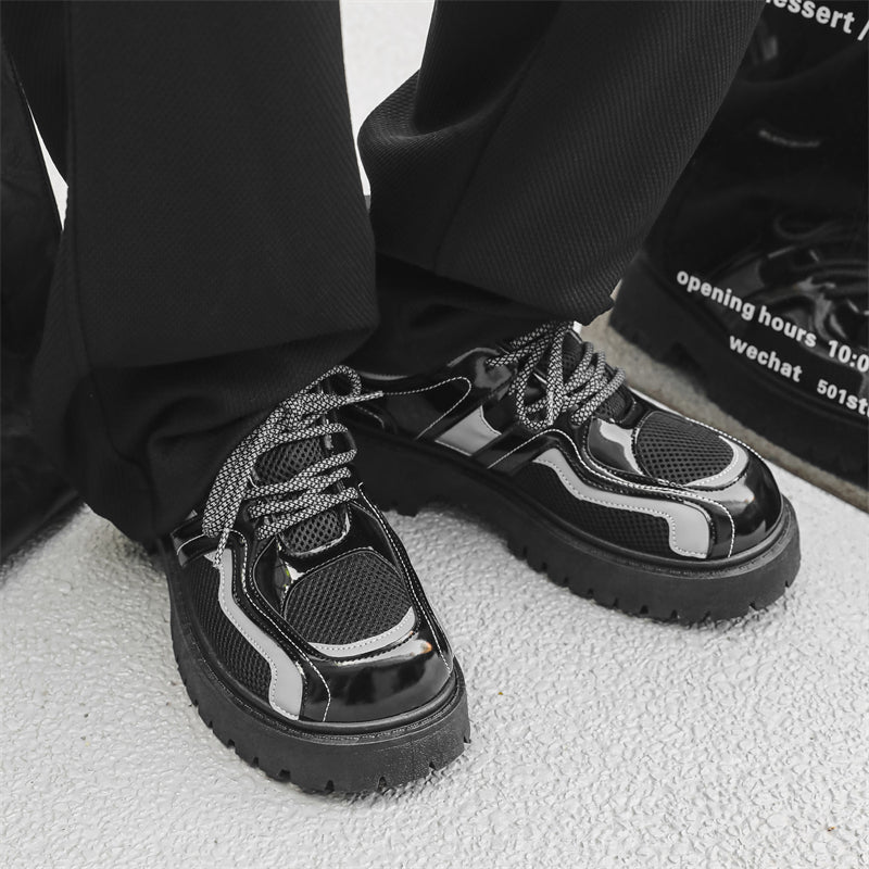 MLB LTHR-17 Reflective Chunky Boots - Luxuryurbanwear