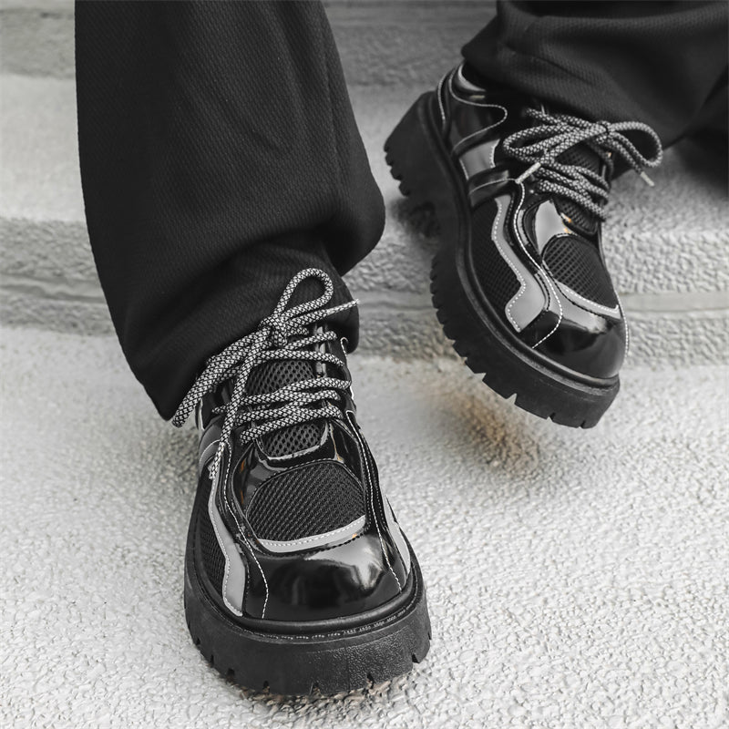MLB LTHR-17 Reflective Chunky Boots - Luxuryurbanwear