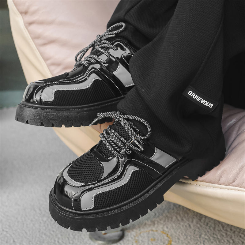 MLB LTHR-17 Reflective Chunky Boots - Luxuryurbanwear