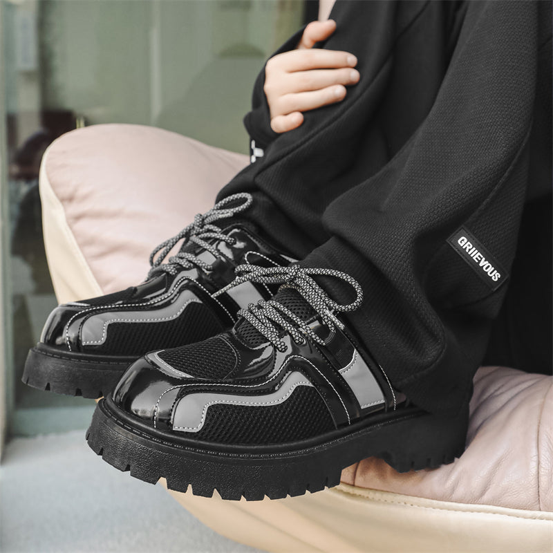 MLB LTHR-17 Reflective Chunky Boots - Luxuryurbanwear